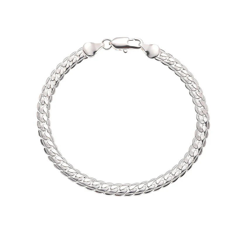 Gold/Silver Embossed Chain Men's Bracelet