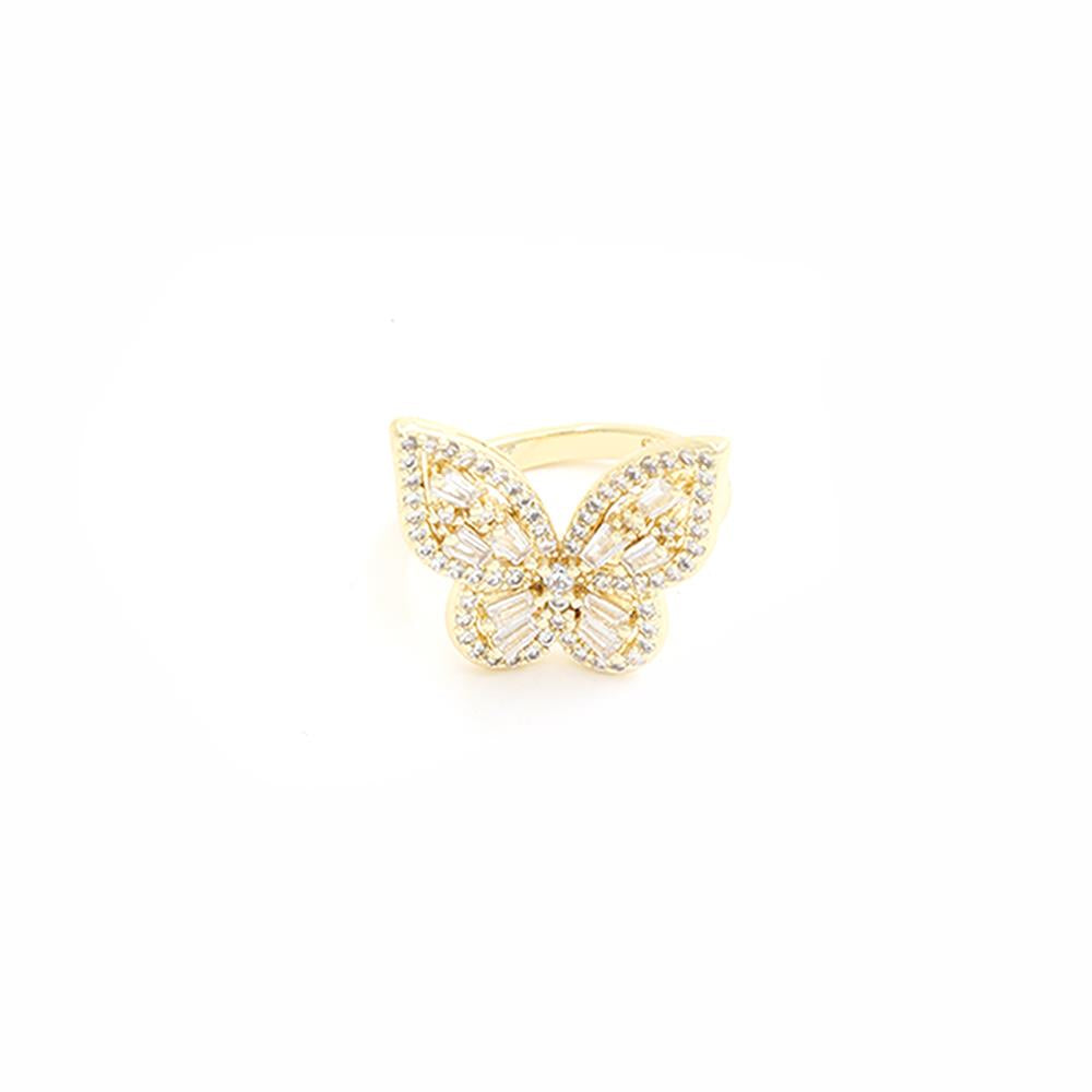 GOLD DIPPED CZ BUTTERFLY RING