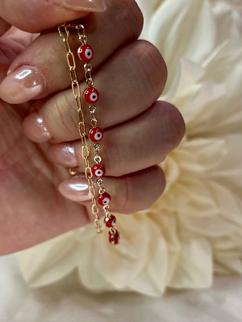 Double Red Evil Eye Bracelet