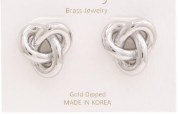GOLD DIPPED BRASS KNOT METAL EARRING
