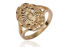 Virgin Mary Gold Plated Cluster Ring