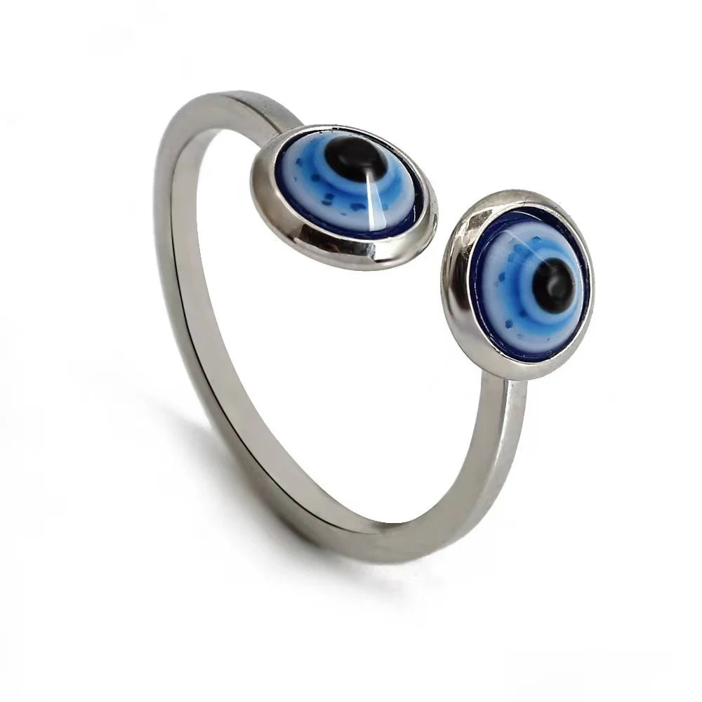 Oil Painting Evil Eye Ring
