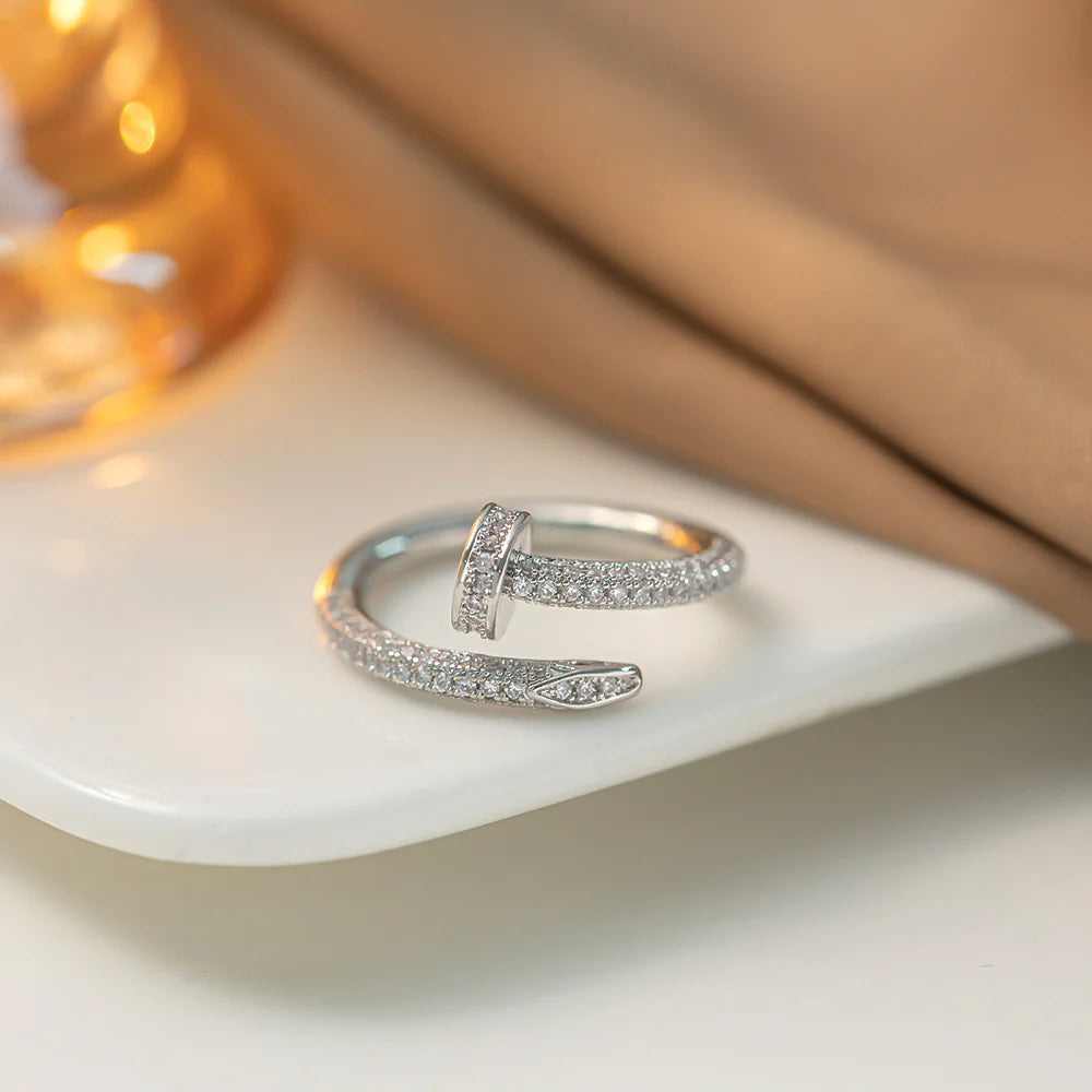 Light Luxury Titanium Steel Diamond Ring