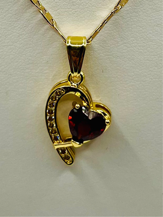Ruby Heart Necklace