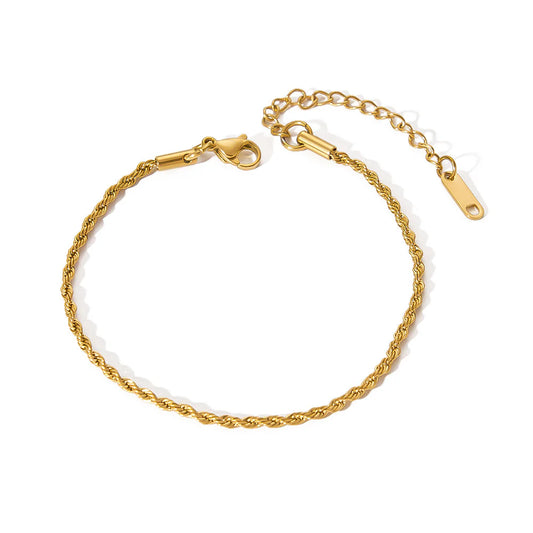 18k Gold Plated Stainless Steel Rope Bracelet