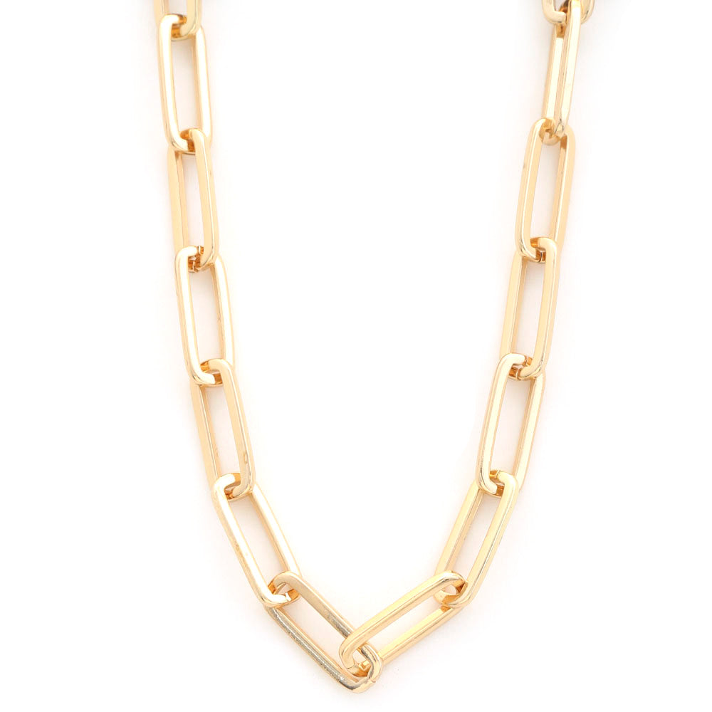 LONG OVAL GOLD DIPPED NECKLACE