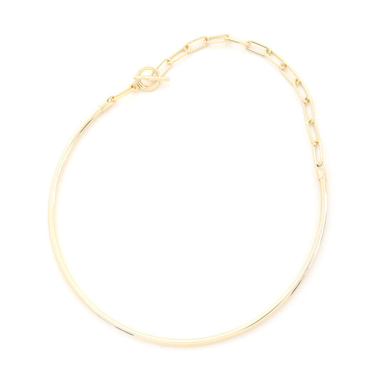 METAL TOGGLE CLASP OVAL LINK GOLD DIPPED NECKLACE