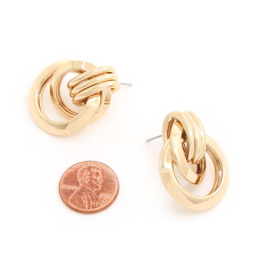 TRIPLE HOOP GOLD DIPPED EARRING