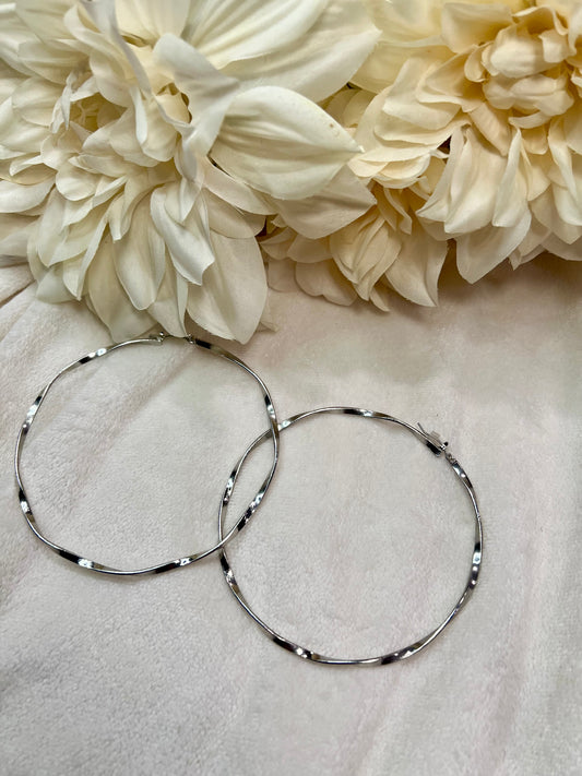 Mega Silver Hoops