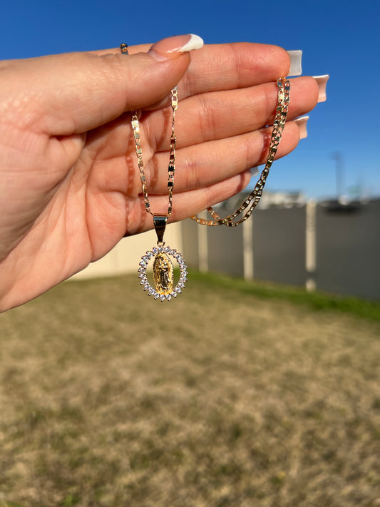 Virgin Mary with chain