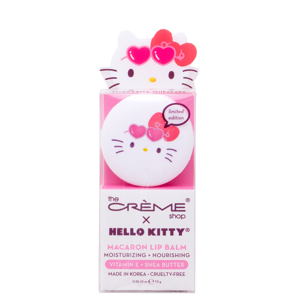 THE CREME SHOP HELLO KITTY MACARON LIP BALM STRAWBERRY MILKSHAKE