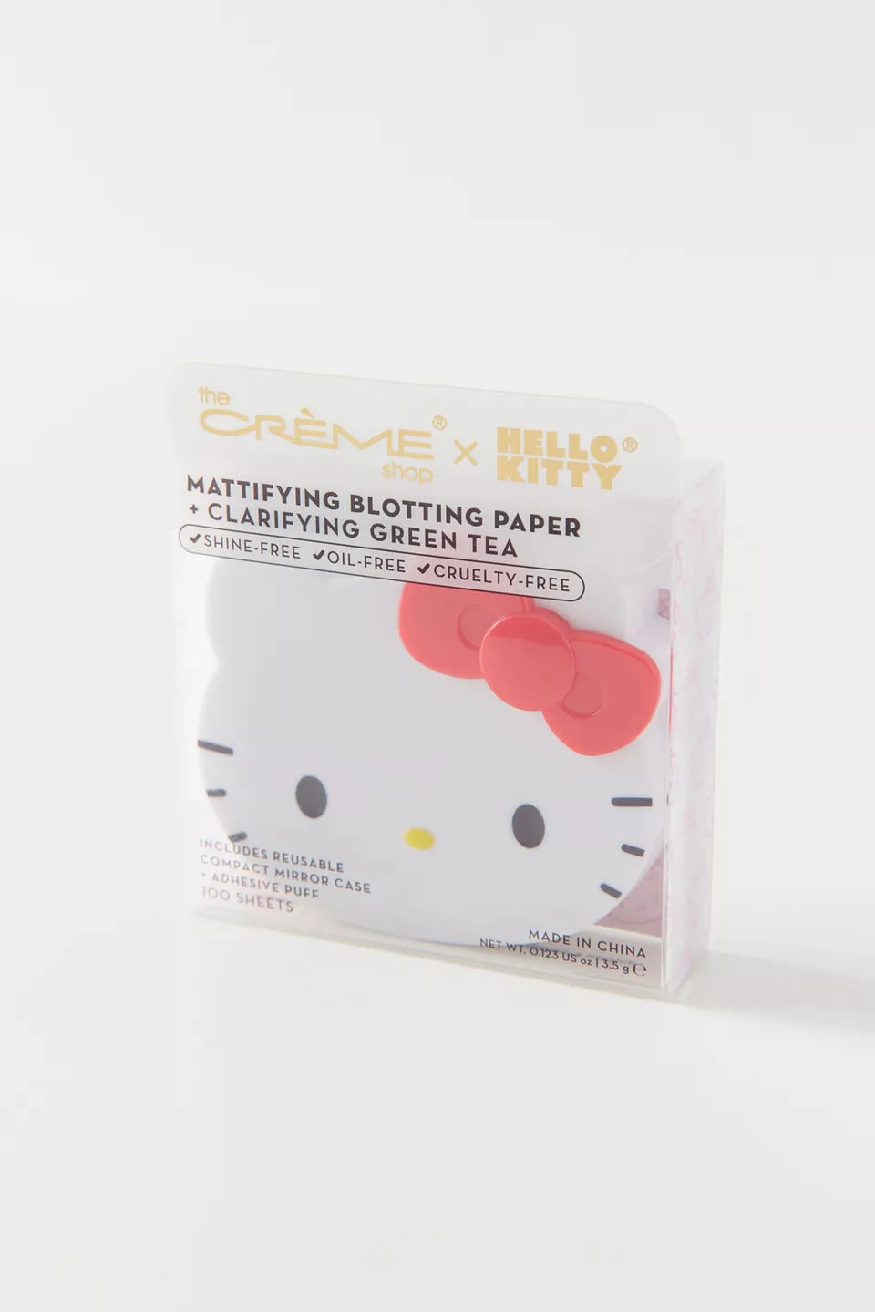 THE CREME SHOP HELLO KITTY MATTIFYING BLOTTING PAPER AND REUSABLE MIRROR COMPACT