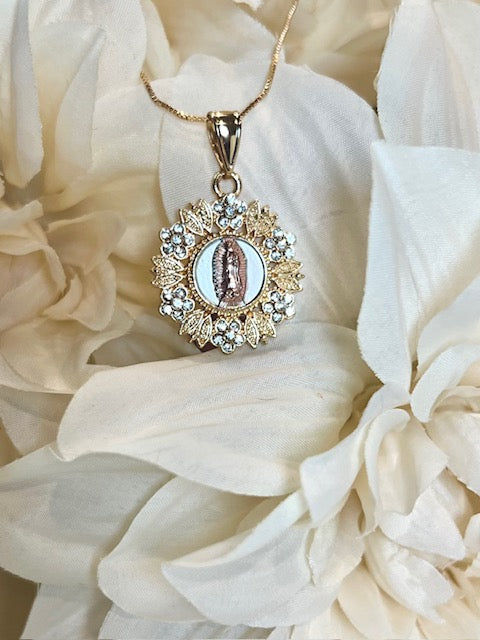 Gold & Rose gold Virgin Mary Necklace