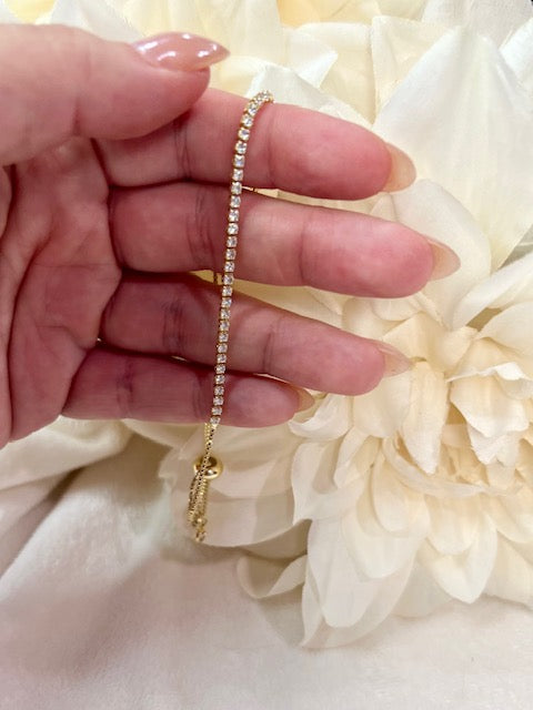 Gold Dainty Tennis Bracelet