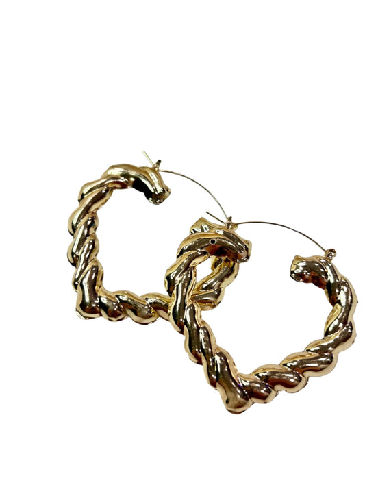 Heart Bamboo Hoop Earrings