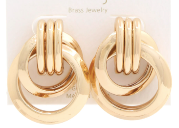 TRIPLE HOOP GOLD DIPPED EARRING