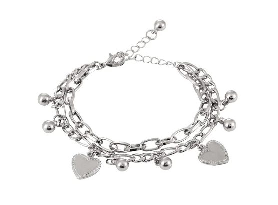 Double Charm Heart Bracelet