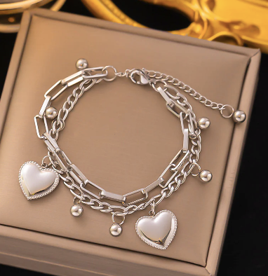 Double Charm Heart Bracelet